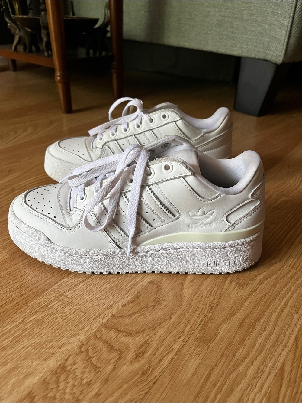 adidas Forum White Low-Top Leather Sneakers